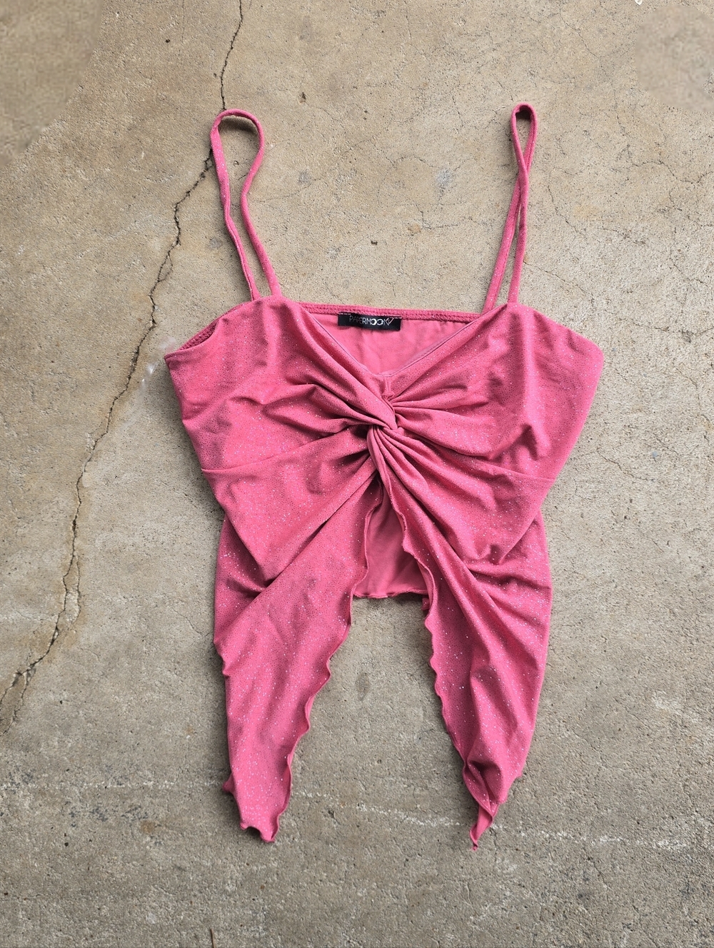 vtg y2k papermoon glitter butterfly fairy going out Top